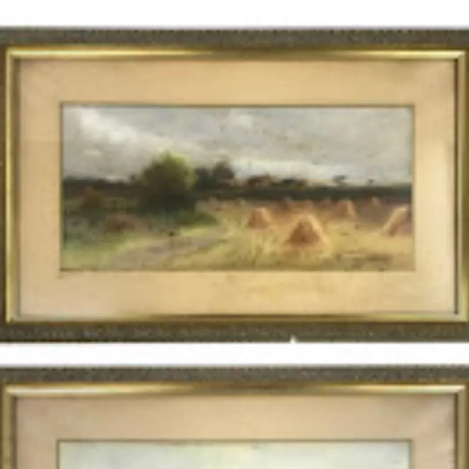 CUADRO ANTIGUO CON PAISAJE 73 X 43 CM