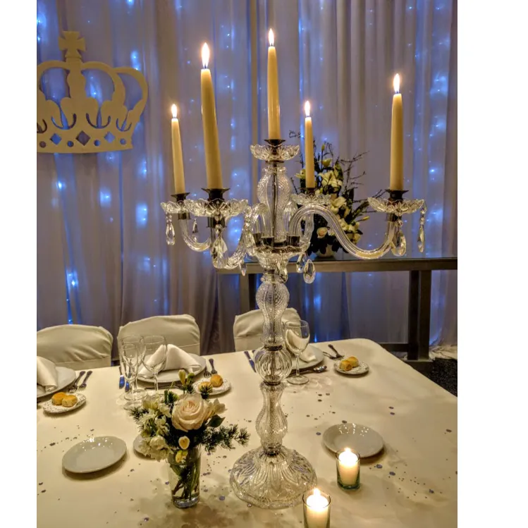 Candelabro Cristal x 4 Velas-60 cm 