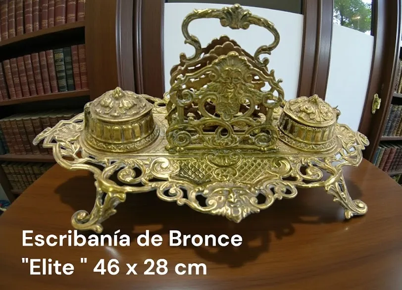 ESCRIBANIA DE BRONCE "ELITE" 26 X 28 CM