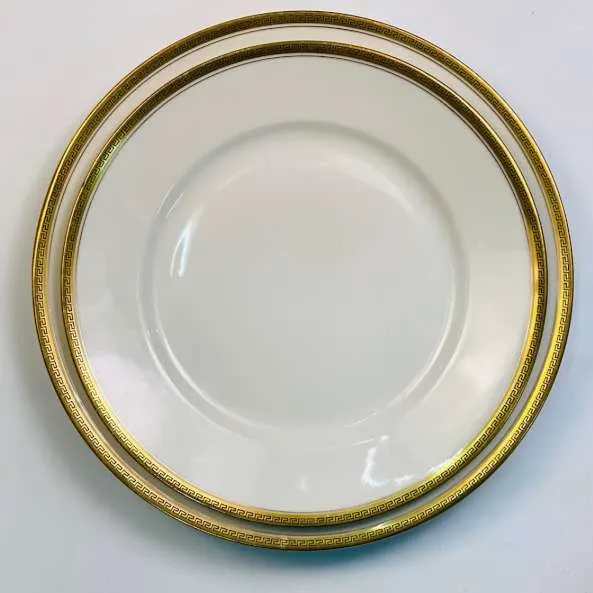 PLATO  DE ENTRADA / POSTRE  "LIMOGE"   BORDE ORO 22 CM (ME2)