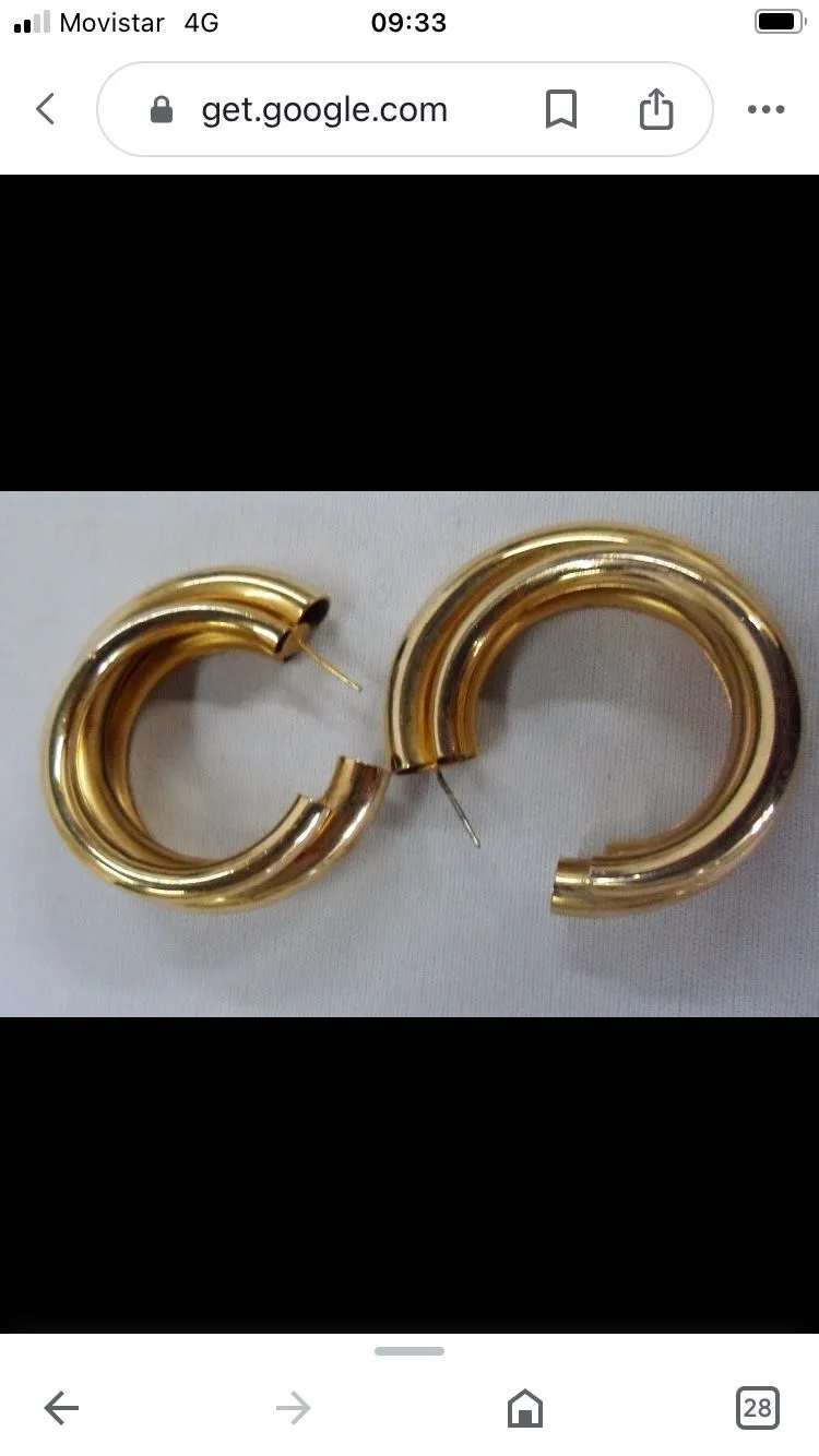 PAR DE ARO ANTIQUE DORADO CIRCULAR