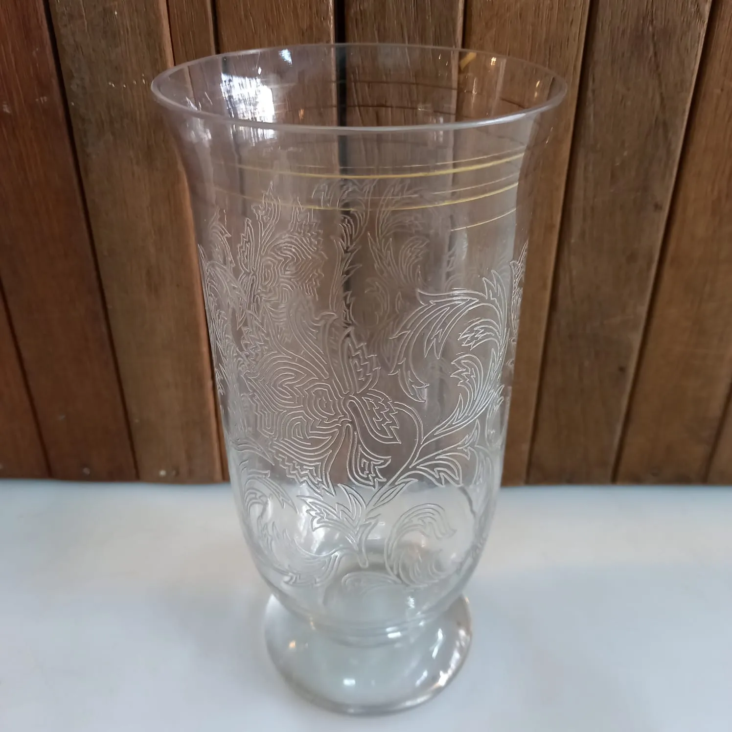 FLORERO CRISTAL ANTIGUO  "FCAO35"  10 X 22 CM