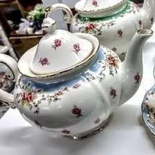 TETERA VINTAGE FLORCITA CELESTE