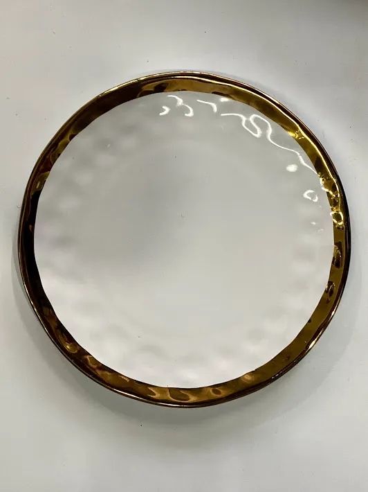 PLATO PLAYO LINEA  LUXURY BLANCO BORDE ORO -27 CM