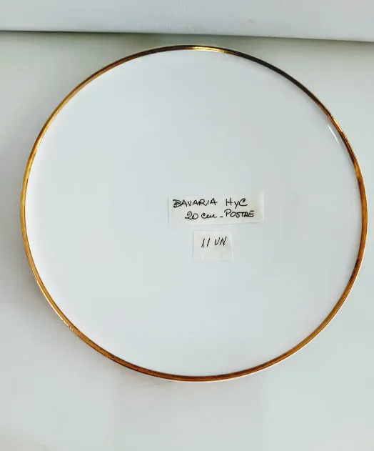 PLATO ENTRADA  BORDE ORO LISO   "BAVARIA HC” - 20 CM  "ME8"