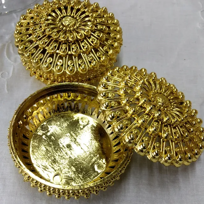 Alhajero  de Reyno  Redonda  Mini  Deco  oro   8 x 3 cm 