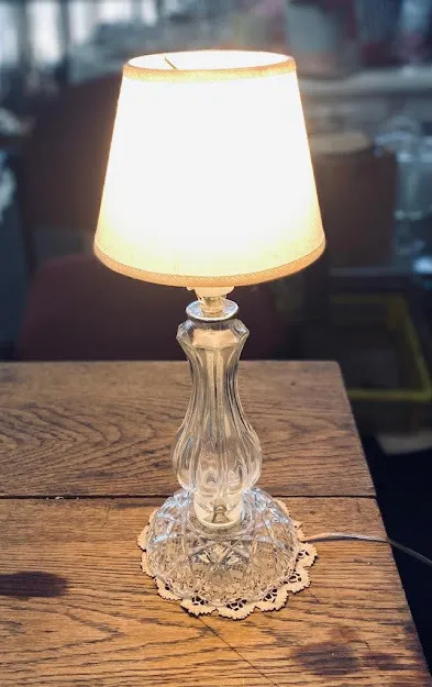 VELADOR "CABARET" PIE CRISTAL 20 CM