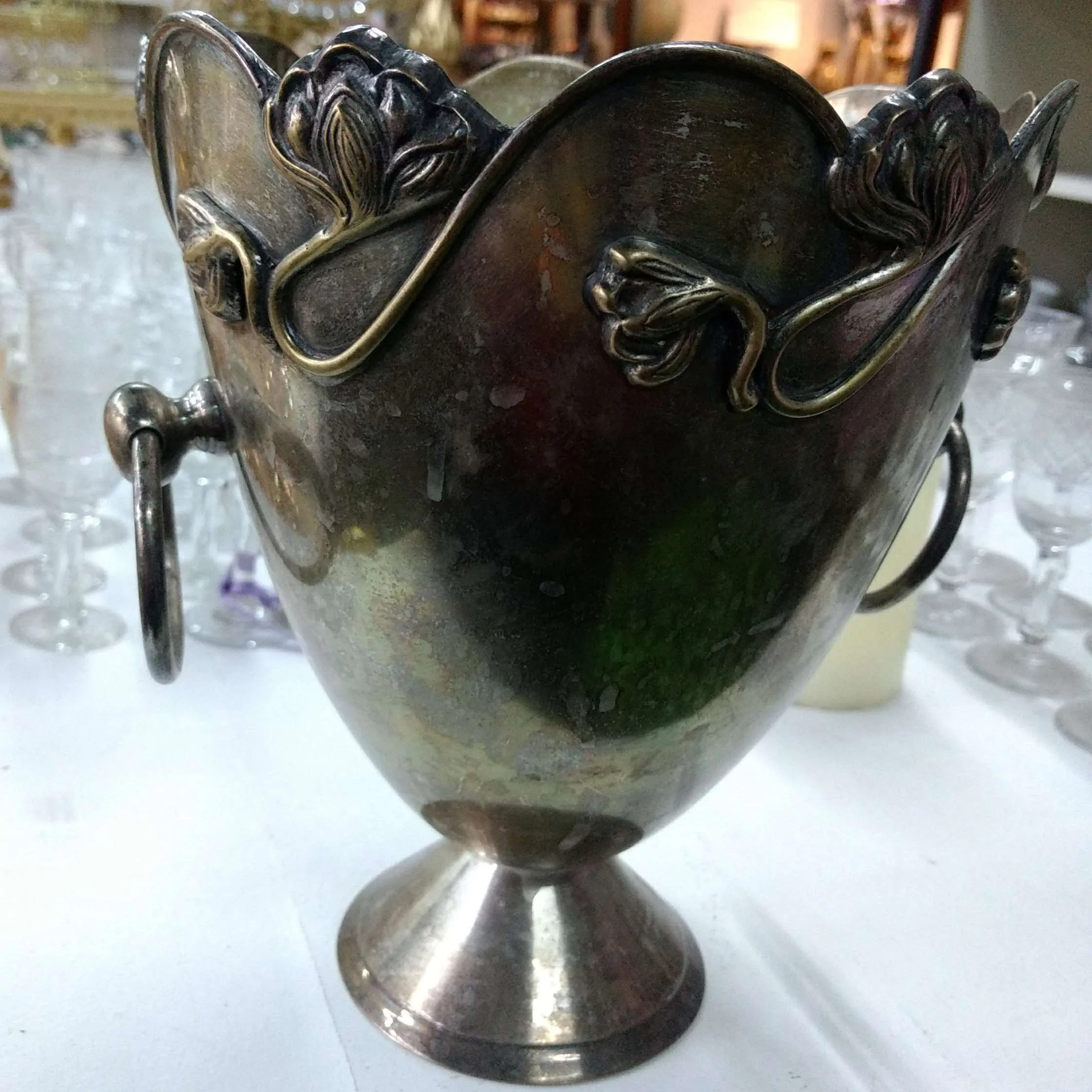 Centro Plata Frapera con flores ART NOUVEAU 1 (CP1)