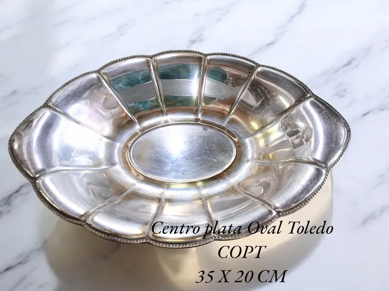 CENTRO DE PLATA OVAL ONDAS TOLEDO "CPOT"  35 X 20 CM