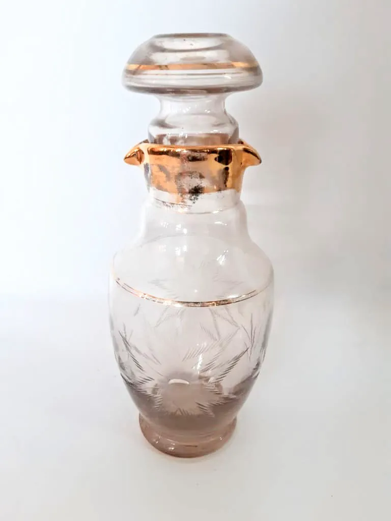 BOTELLON CRISTAL Y ORO ALT 25CM (BOT003)