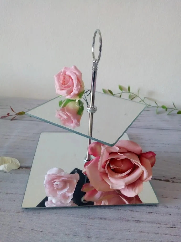 PORTA MASA ESPEJADO   2 PISOS  25X 25 CM X 15 X 15 CM 