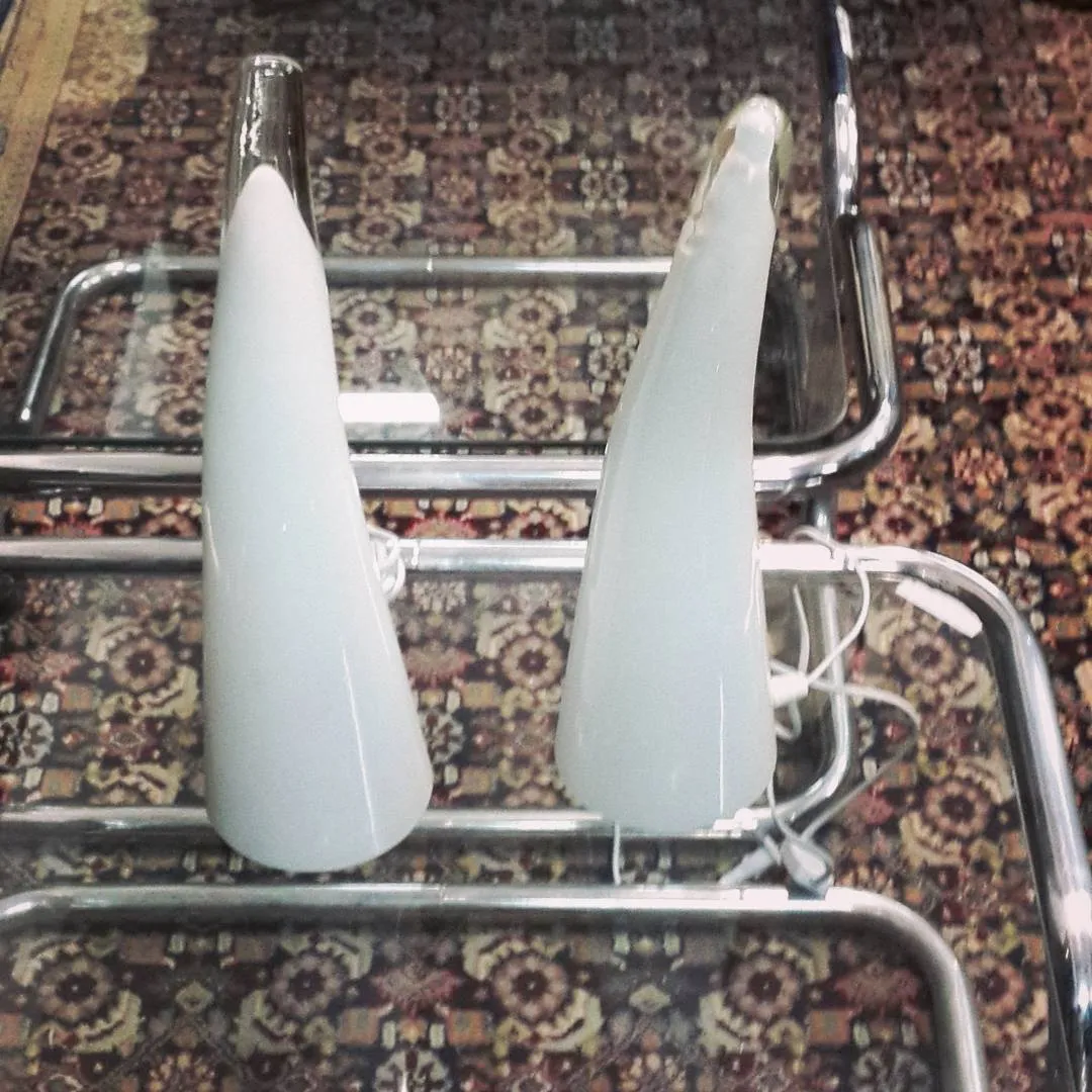 LAMPARAS DE DISEÑO MURANO BLANCO  "MILAN"  