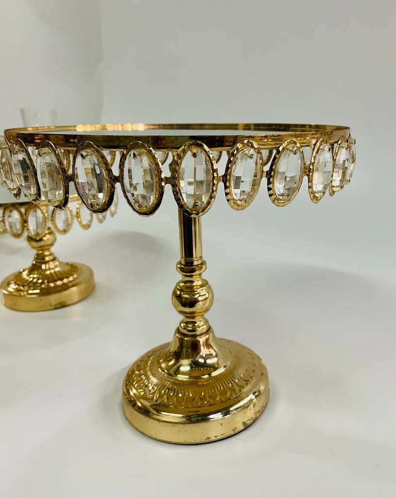 PIE DE TORTA ORO DIAMANTE 25 x 24 ALT cm (CS006)