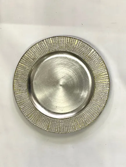PLATOS DE SITIO CON STRASS  PLATA