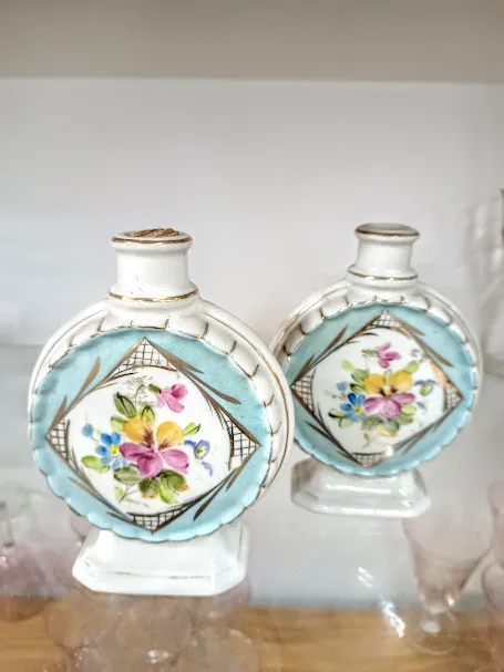  PERFUMERO PORCELANA CELESTE VINTAGE "PPV"  10 X 12 CM ALT.