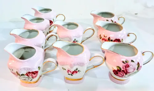 LECHERA PORCELANA VINTAGE ROSA PASTEL 