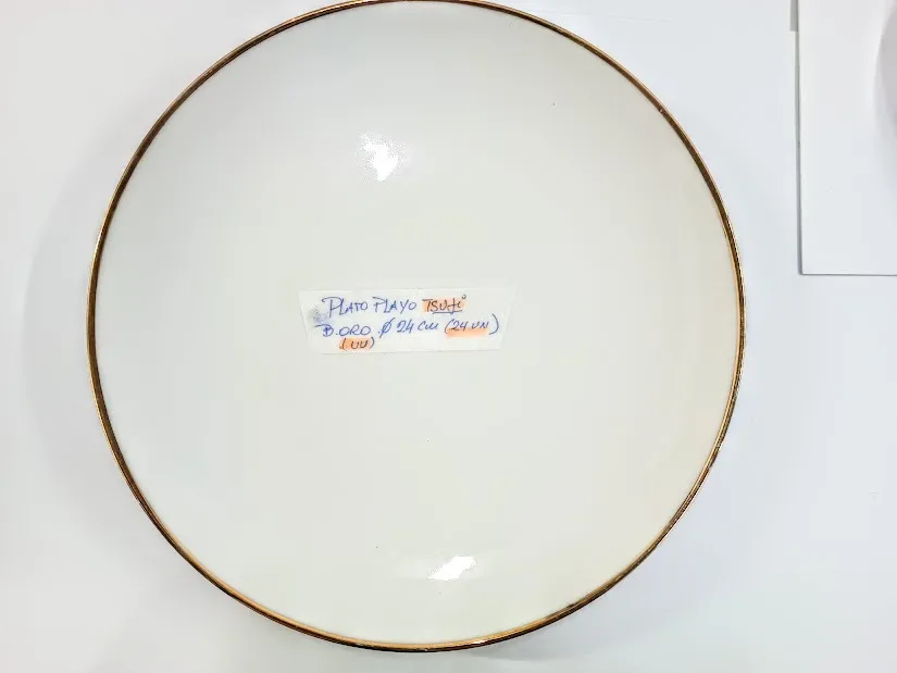PLATO PLAYO TSUJI  LISO  BORDE ORO - 24 CM "M7"