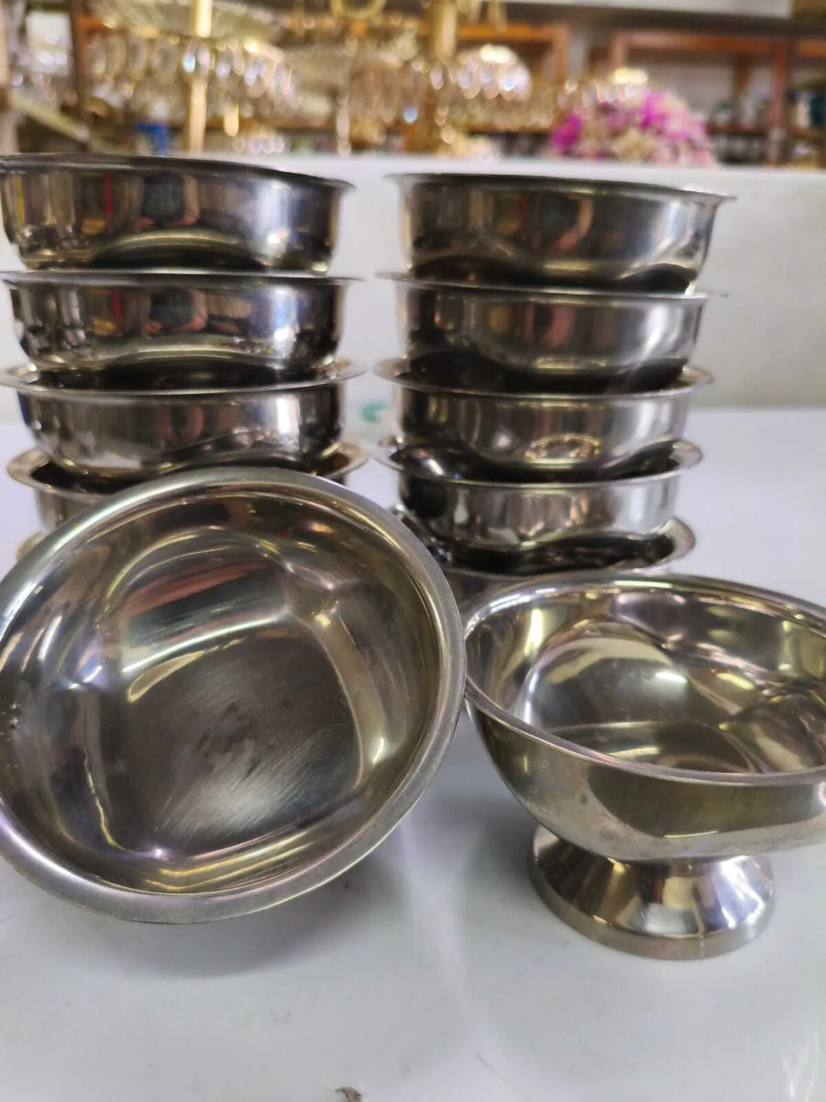 COMPOTERA CON  PIE DE ACERO INOXIDABLE "CPA" Diam 10 cm , Alto 6 cm