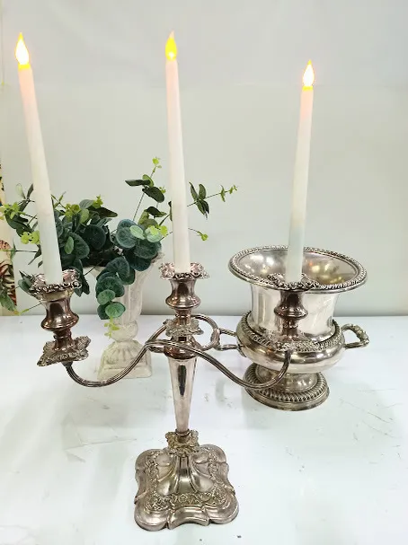 CANDELABRO 3 VELAS  PLATA  SHEFFIELD 01