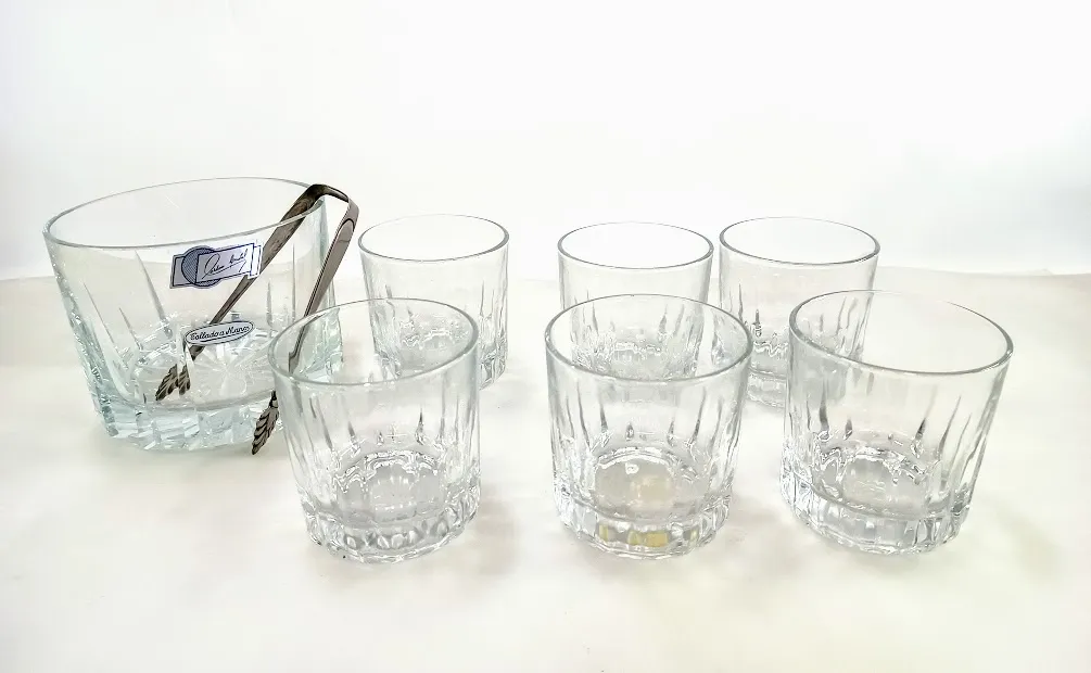 JUEGO VASOS DE WHISKY CRISTAL TALLADO "CARDOZO"