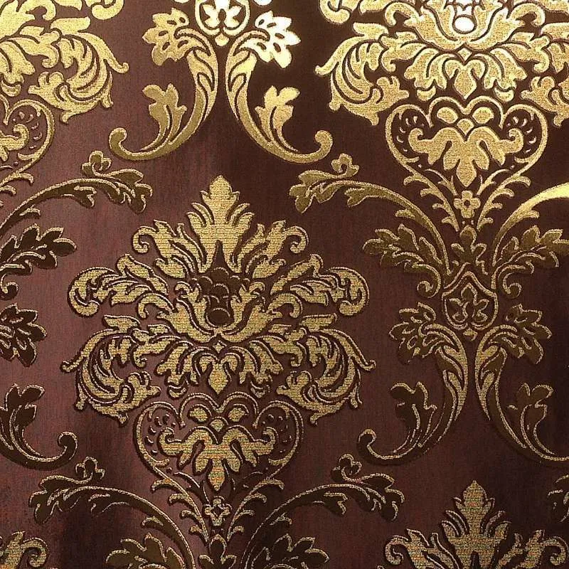 ROLLOS PAPEL BROCATTO BORDO Y ORO