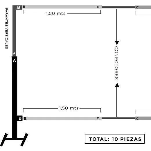 SOPORTE BLANCO "J 2" ( 1,50 /3,0 MT )