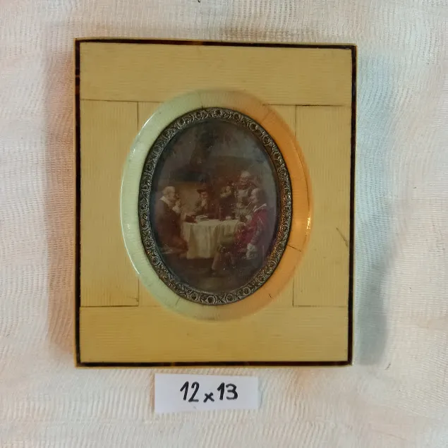 CUADRITO CAMAFEO  MARFIL  "CENA "CU04     12 X 13 CM