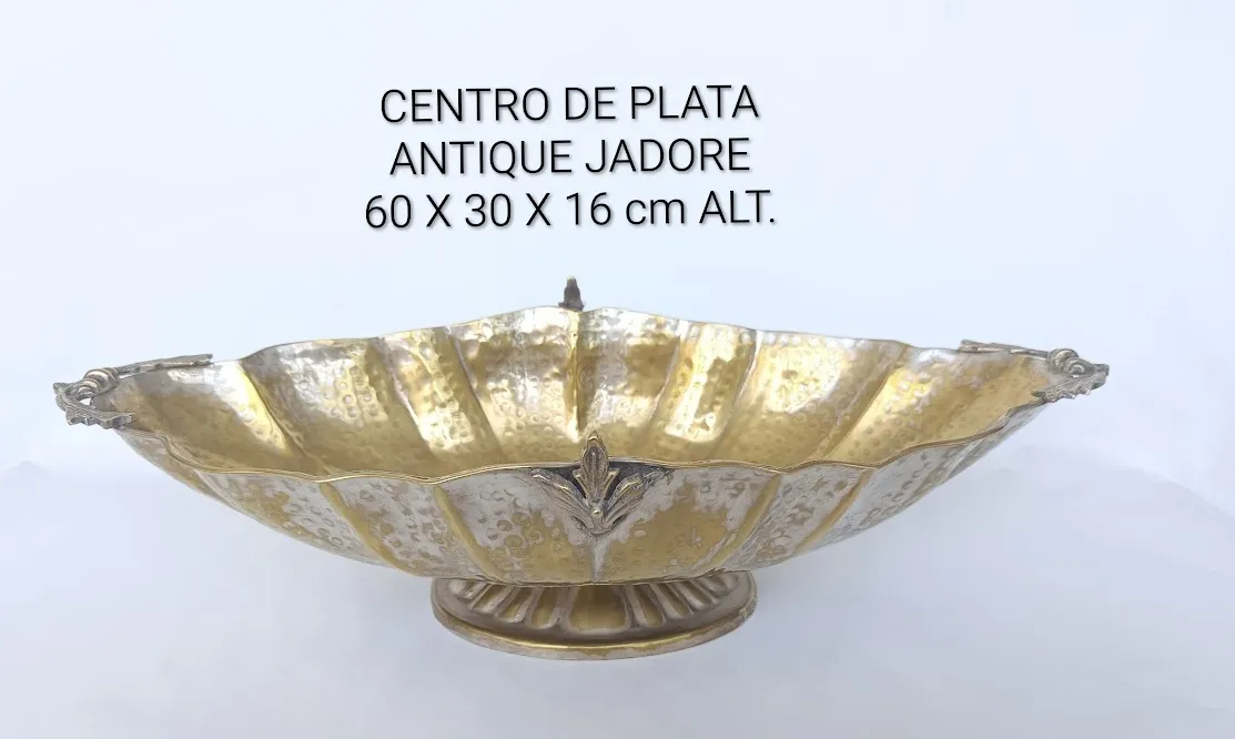 CENTRO DE PLATA ANTIQUE " JADORE " 60 X 30 X 16 CM Alt.