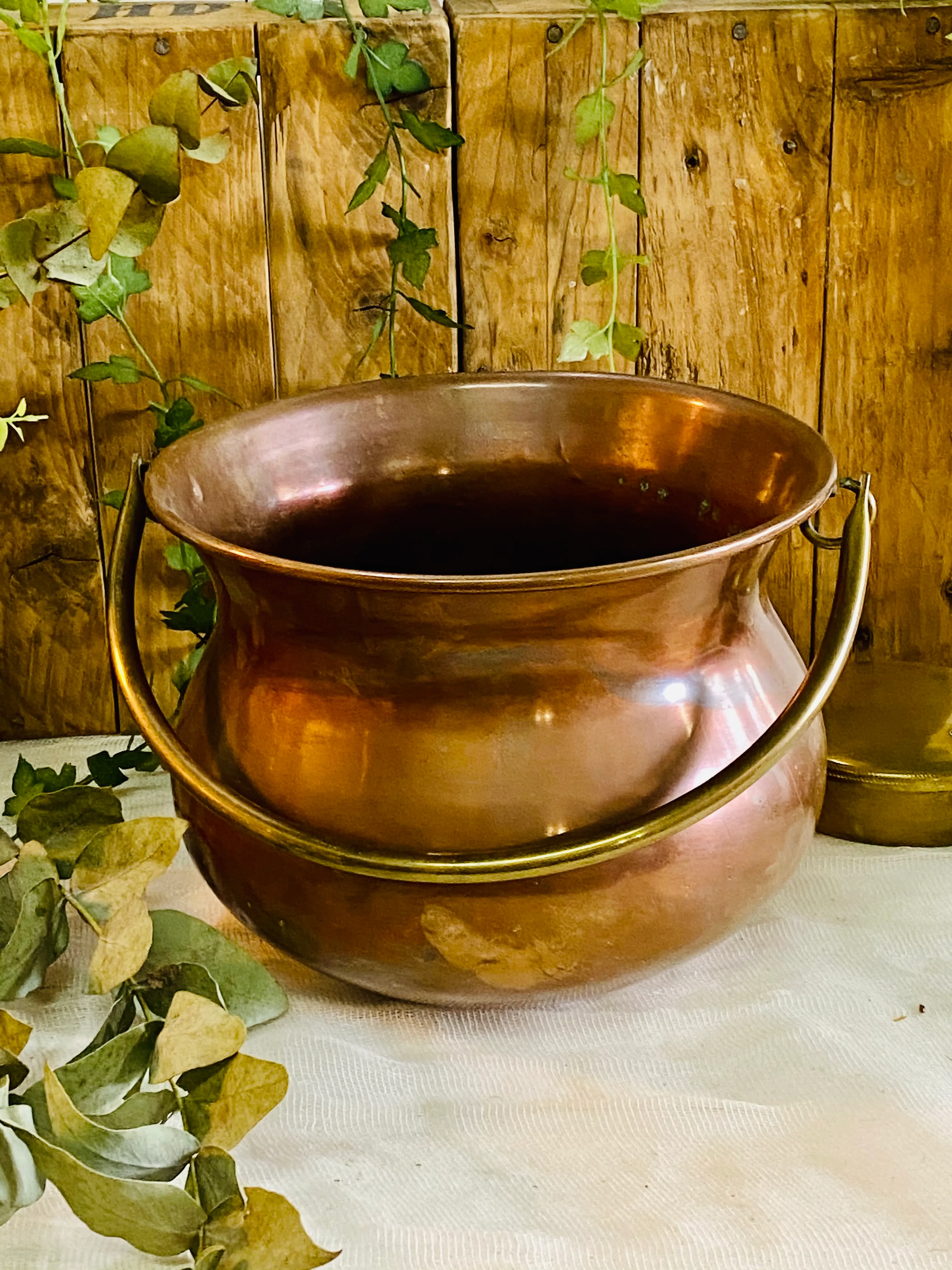 OLLA DE COBRE BOMBE  23 X 18 cm ALT COB 02