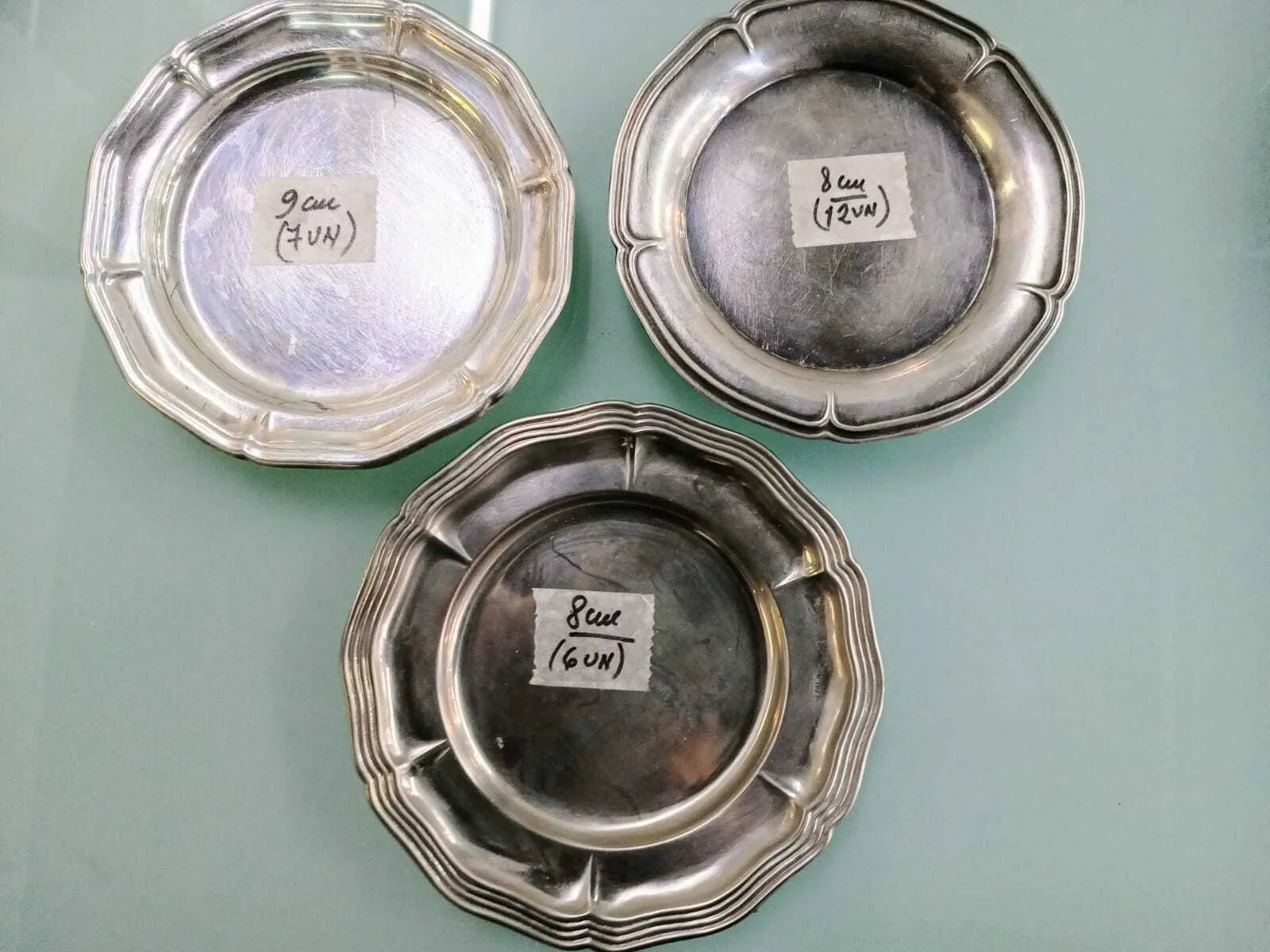 PLATITO DE PLATA ANTIQUE  VARIOS  " ONDAS"  8/9 CM 