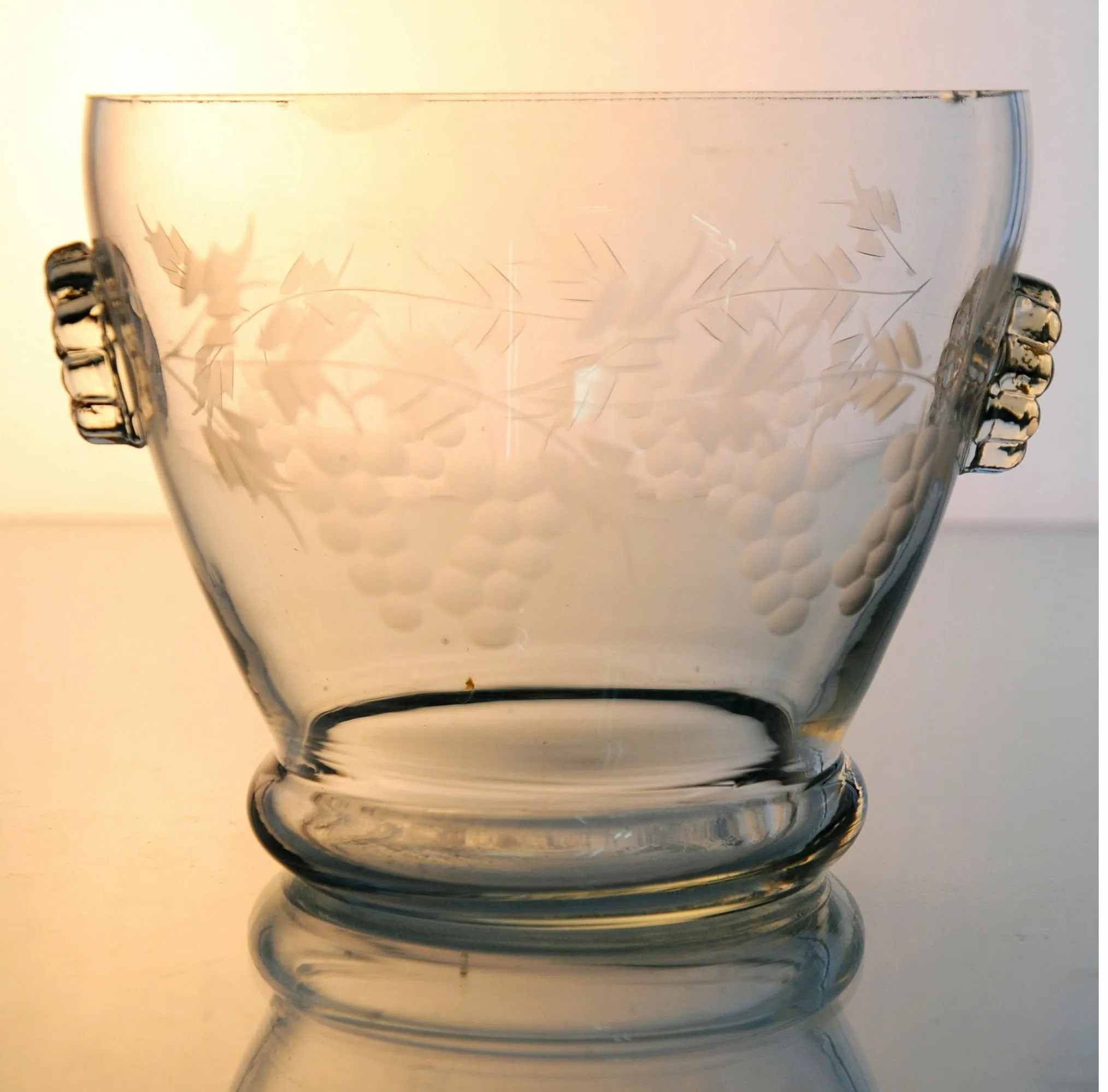 HIELERA CRISTAL GRABADO UVAS