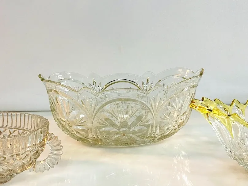 JARDINERA CENTRO  CRISTAL TALLADO  JCT 02  34 X 18 CM  