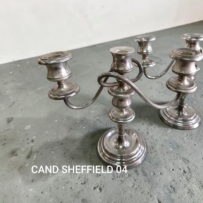 CANDELABRO PLATA SHEFFIELD 3 VELAS -"04" - 24 CM ALT