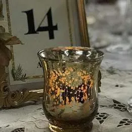 VASITO ORO ESPEJADO - Boca 8 x Alt.10 cm