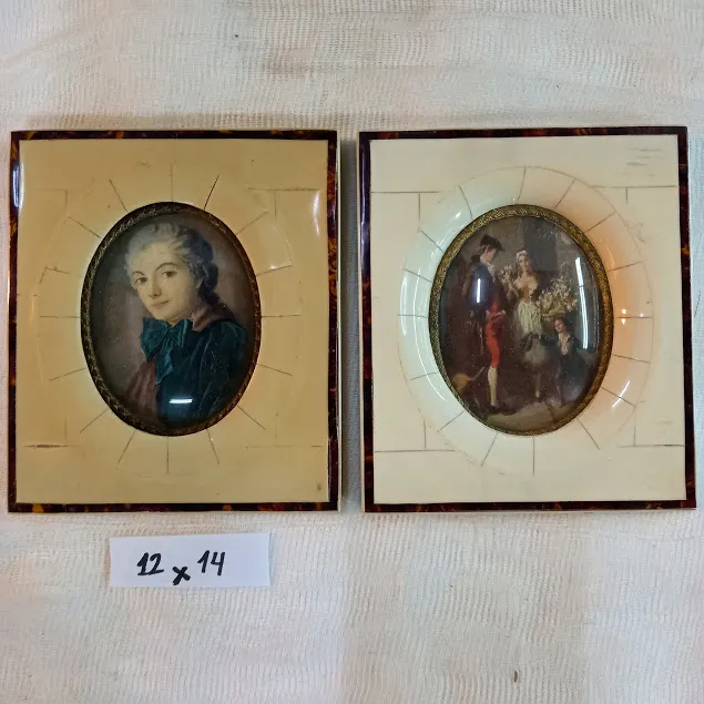 CUADRITOS CAMAFEOS MARFIL  12 X 14 CM