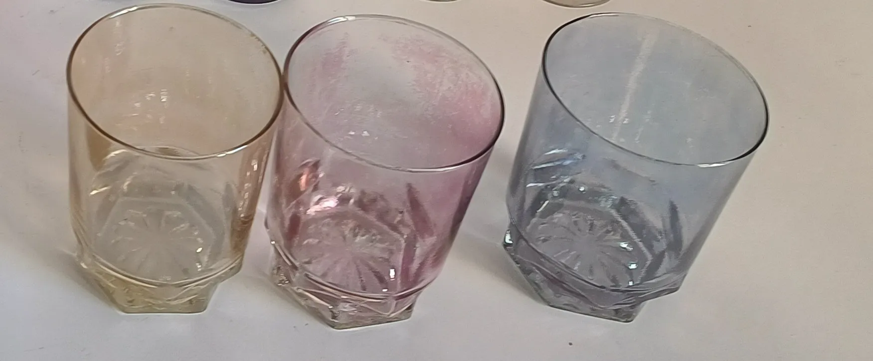 VASO CORTO CRISTAL  COLOR TORNASOL 