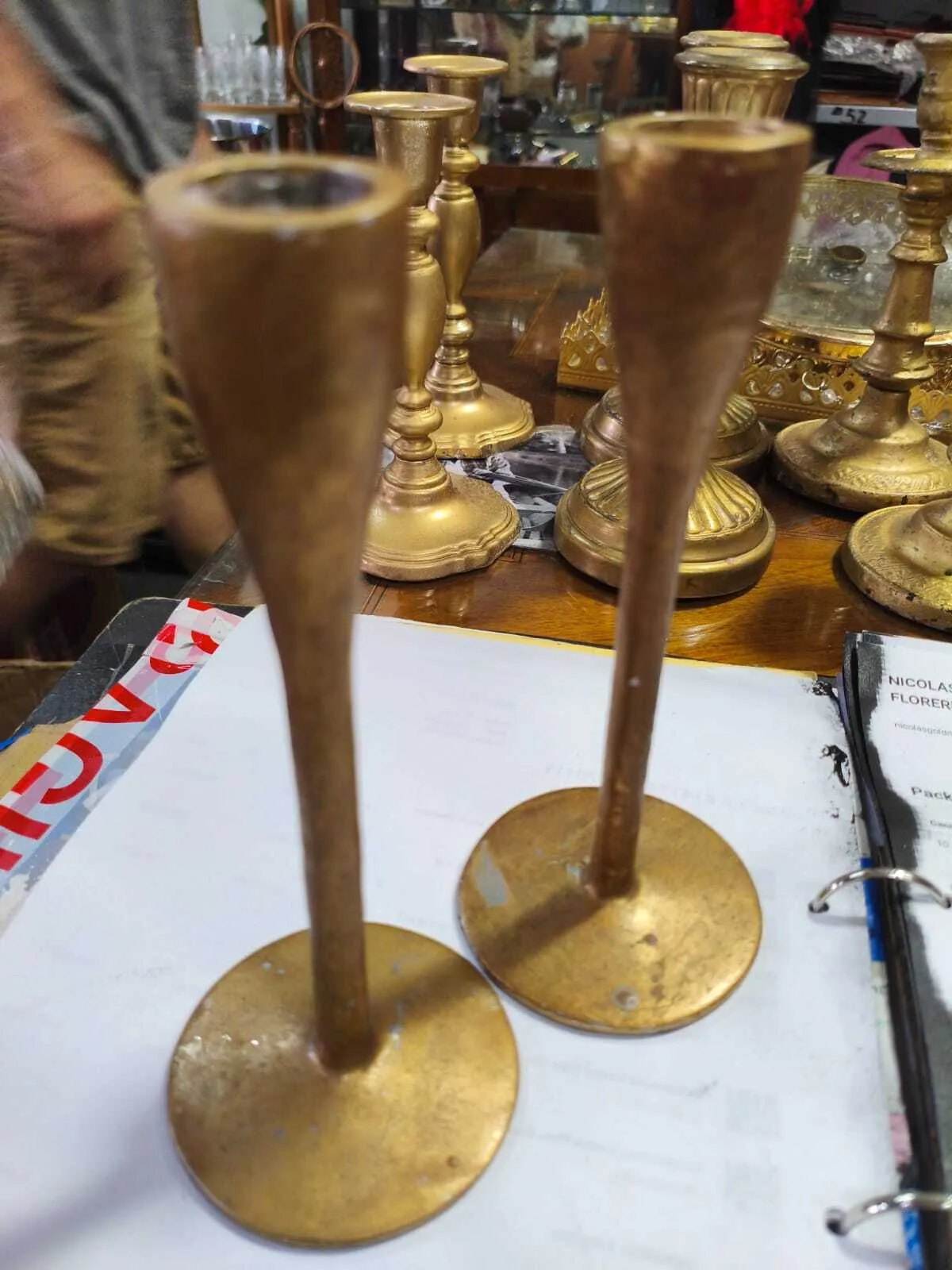 CANDELABRO 1 VELA COBRE  - Alt. 9 cm