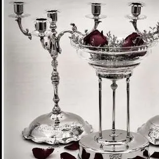 CANDELABRO PLATA 4 VELAS ALTO COLONIAL  CPC A.V