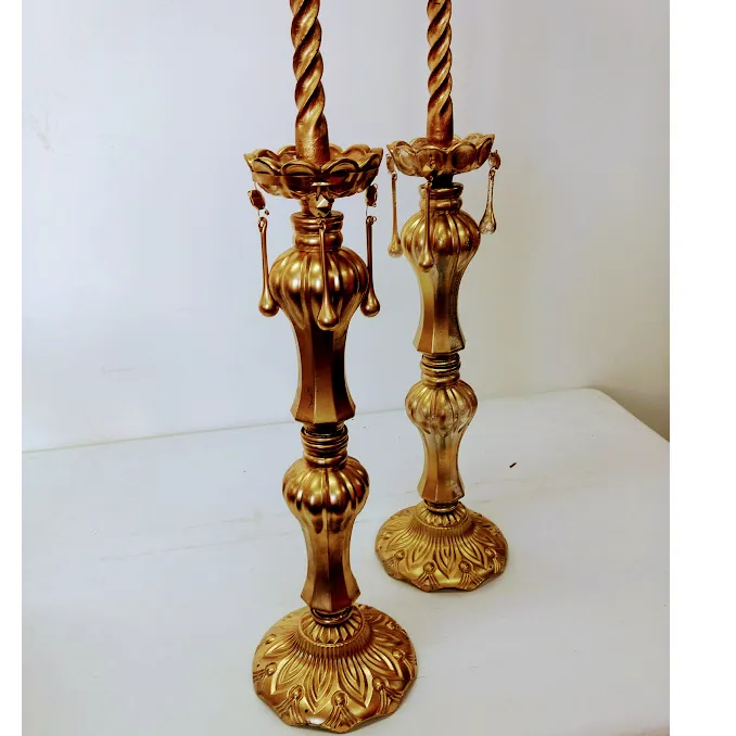 CANDELABRO  CRISTAL  ORO  65 CM 