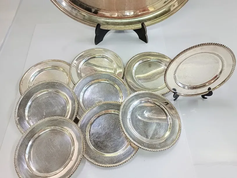 PLATITOS DE PLATA BORDE CORDON "PPBC"- 13 CM 