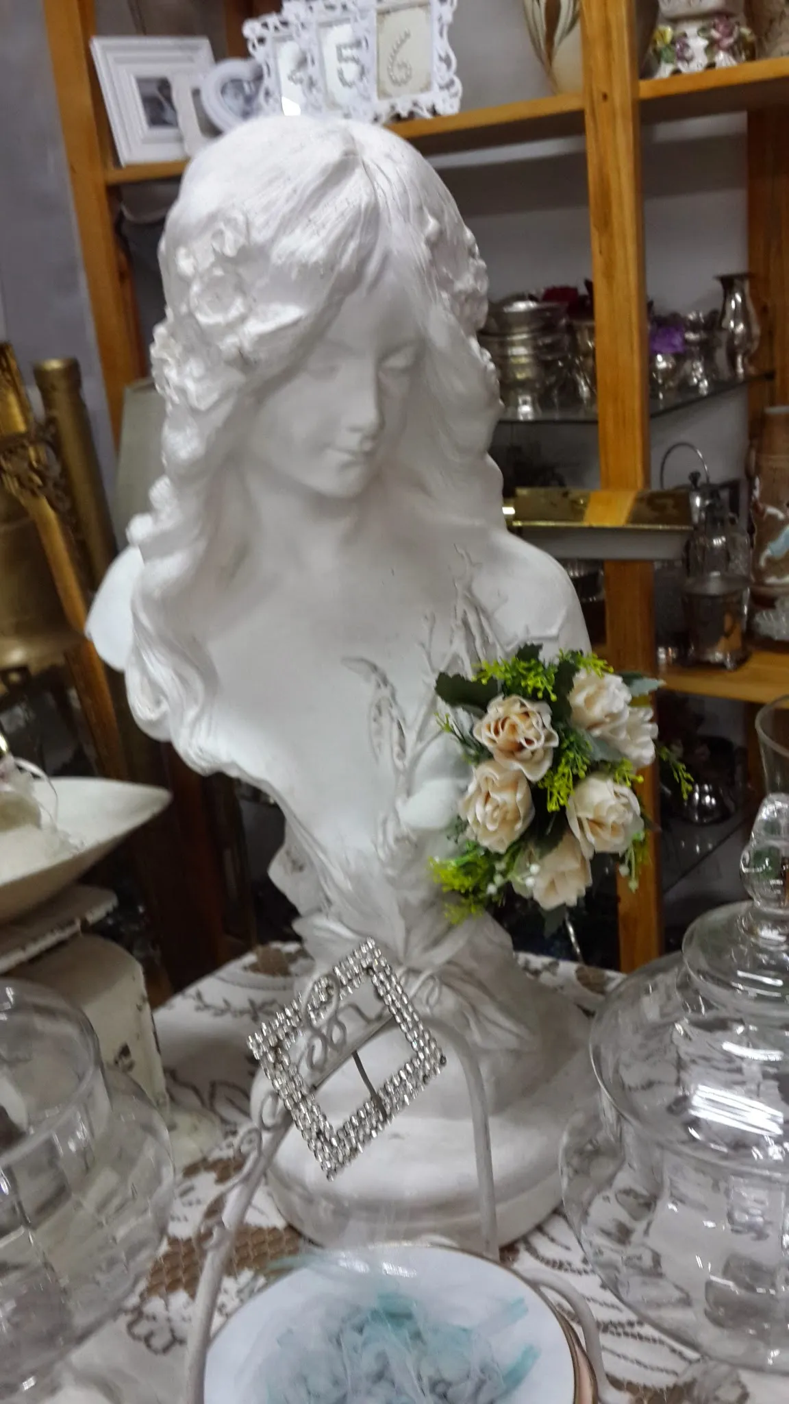 BUSTO FIGURA  MUJER RENACIMIENTO BASE 25 cm ALT 68 cm