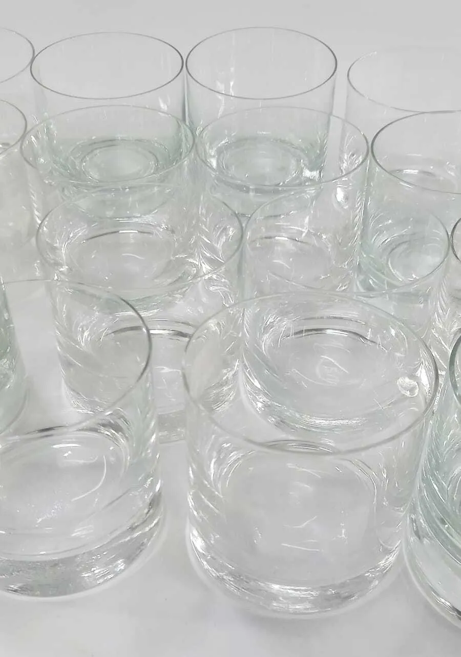 VASO DE WHISKY DE CRISTAL ANTIQUE "LISO  9X 9 CM "