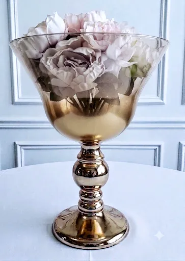  Copón Cristal Oro Cobre Alt 36 cm -diam  30cm  (BO006) 