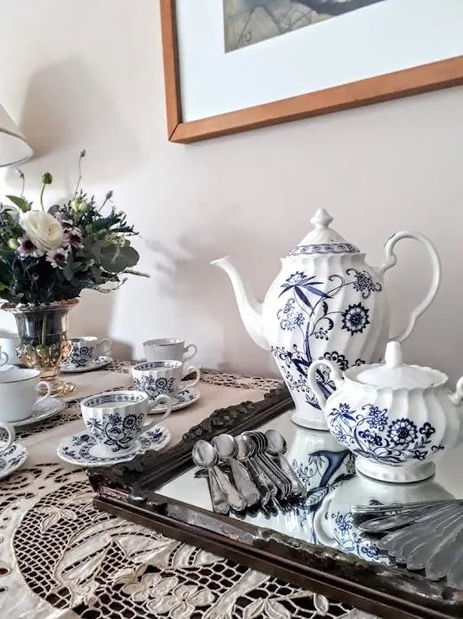 CAFETERA INGLES JHONSON BLUE & WHITE  