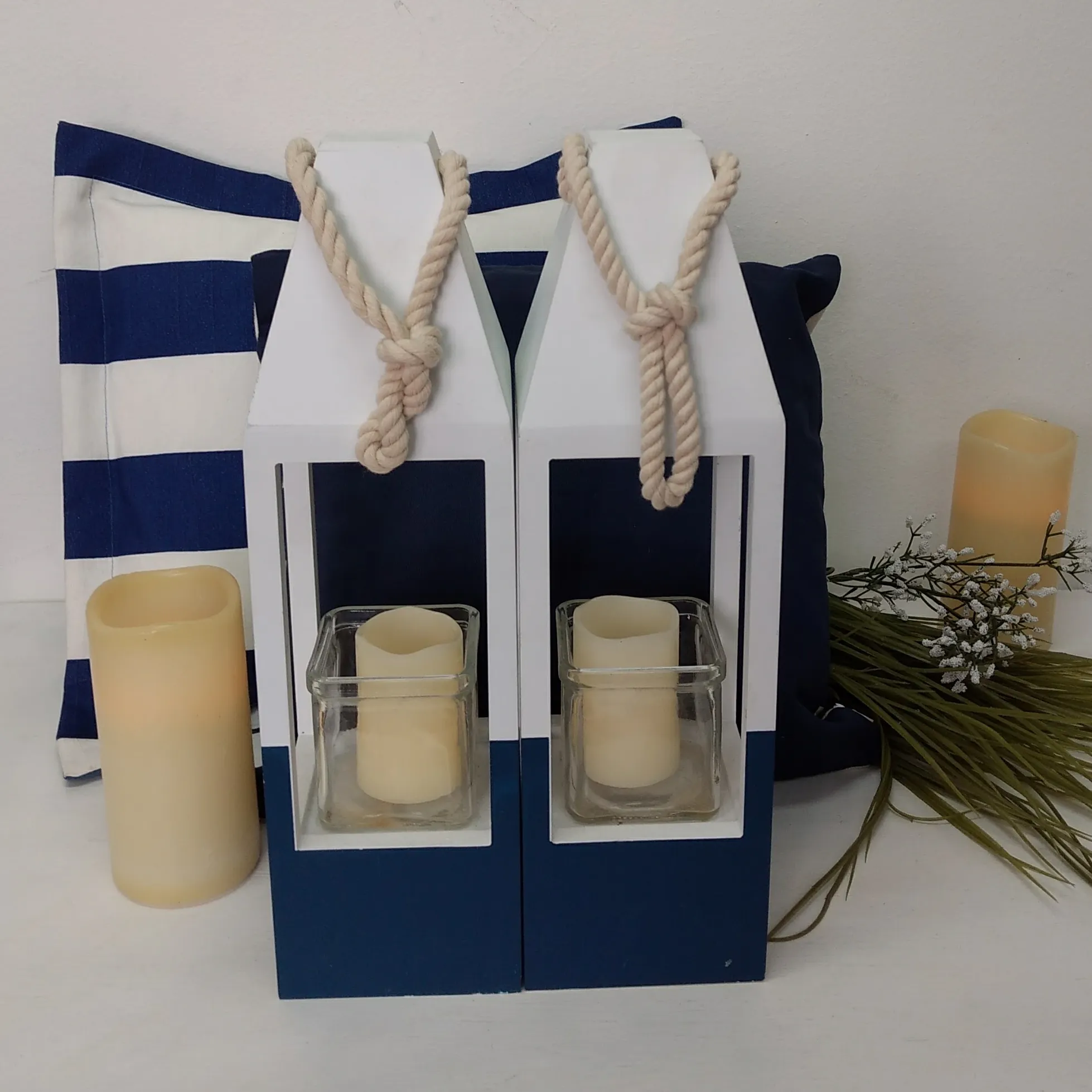 FANAL NAUTICO  azul y blanco 40 cm alto