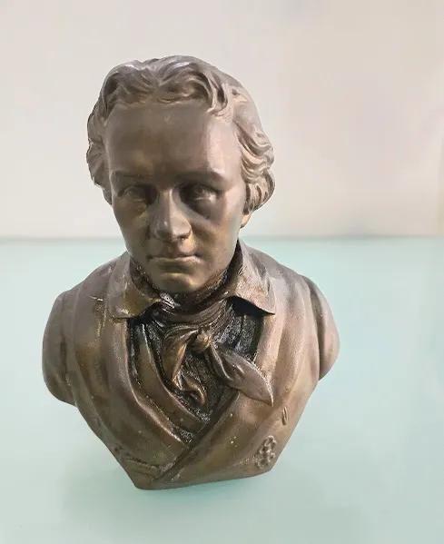 BUSTO DE BRONCE HOMBRE ANTIGUO ANCHO 18 X 20 CM ALT.