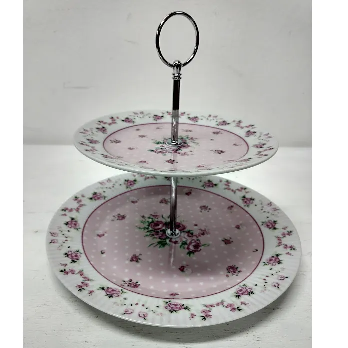 Porta  Masas  de 2 Pisos Florcitas Rosa  "PMRR"