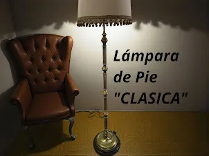LAMPARA  DE PIE DE BRONCE ESTRIADO  " CLASICA "