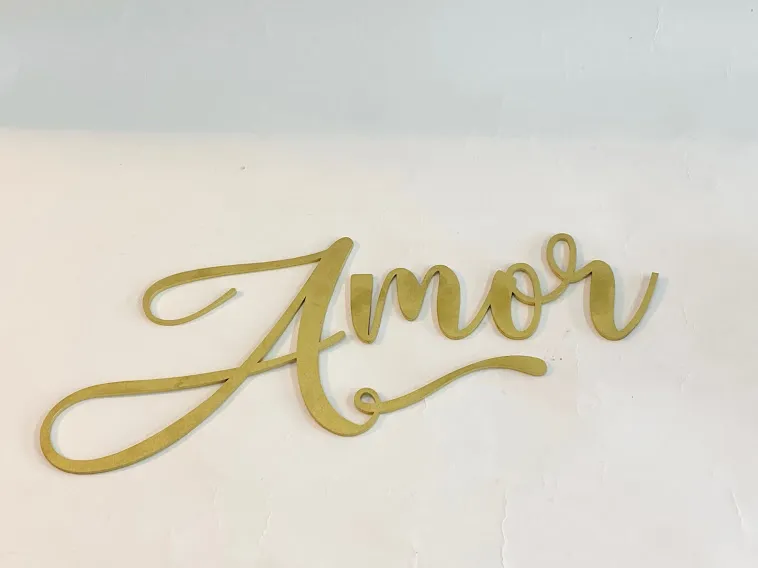 PALABRA  AMOR CURSIVA 48 X 25 -2 PARTES
