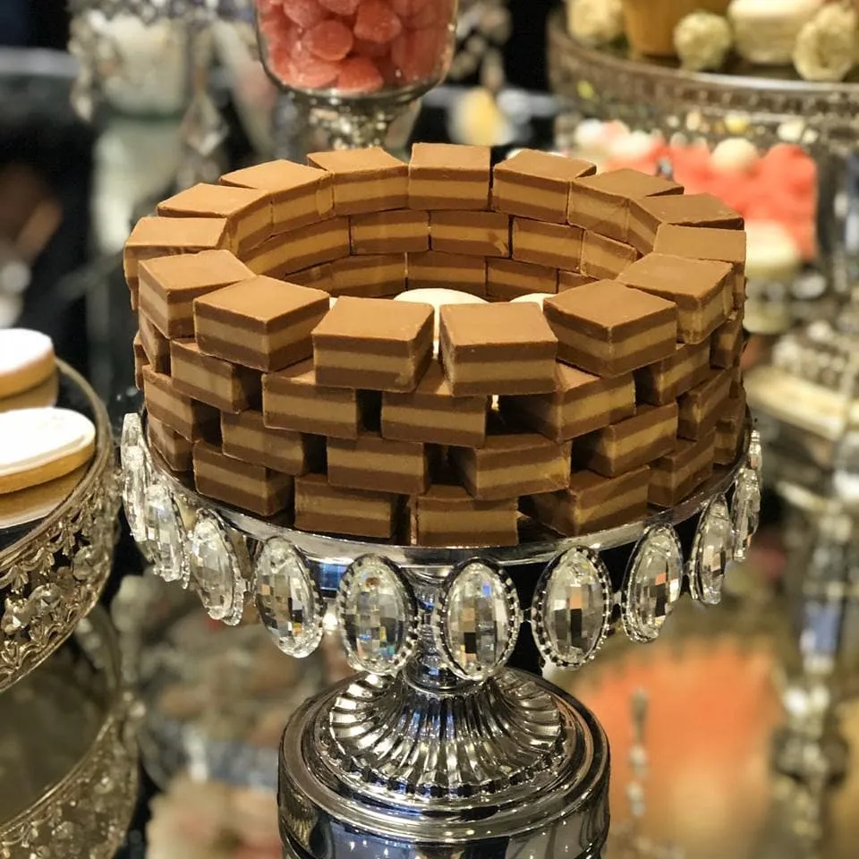 PIE DE TORTA  PLATA  DIAMANTE  DIAM.25 CM (CP004)